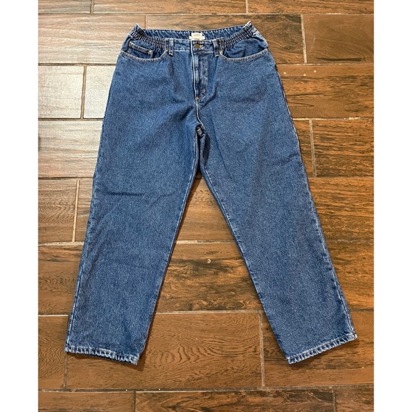 L.L. Bean Denim - LL Bean Flannel Lined Jeans Womens 14 Pet Original Fit Relaxed Medium Wash Denim